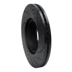 Kia Sportage Brake Rotor (1) - Front Left - R1 Concepts - Drilled & Slotted - Black - `12-`16